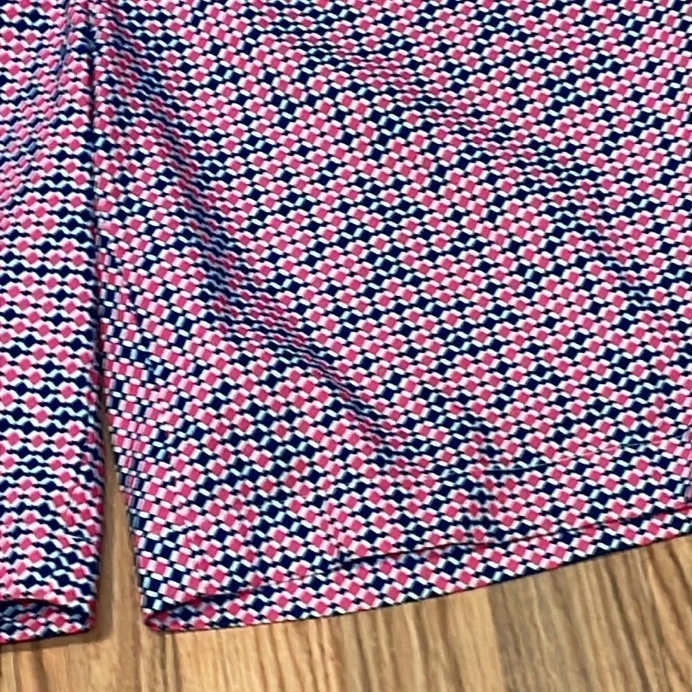 Lady Hagen Golf Shorts, Pink, Blue geometrical design, 10